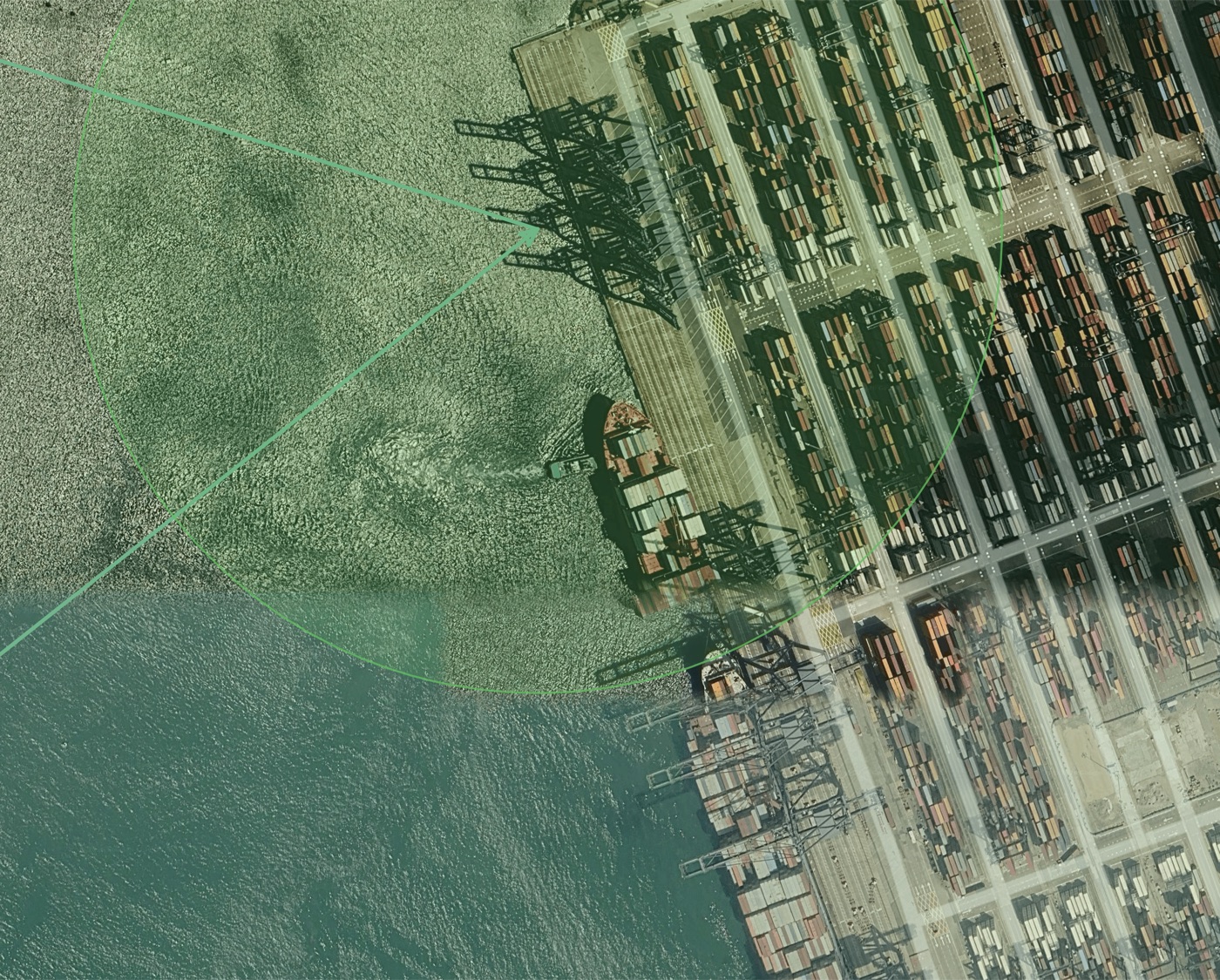 Vista satelital del puerto de llegada